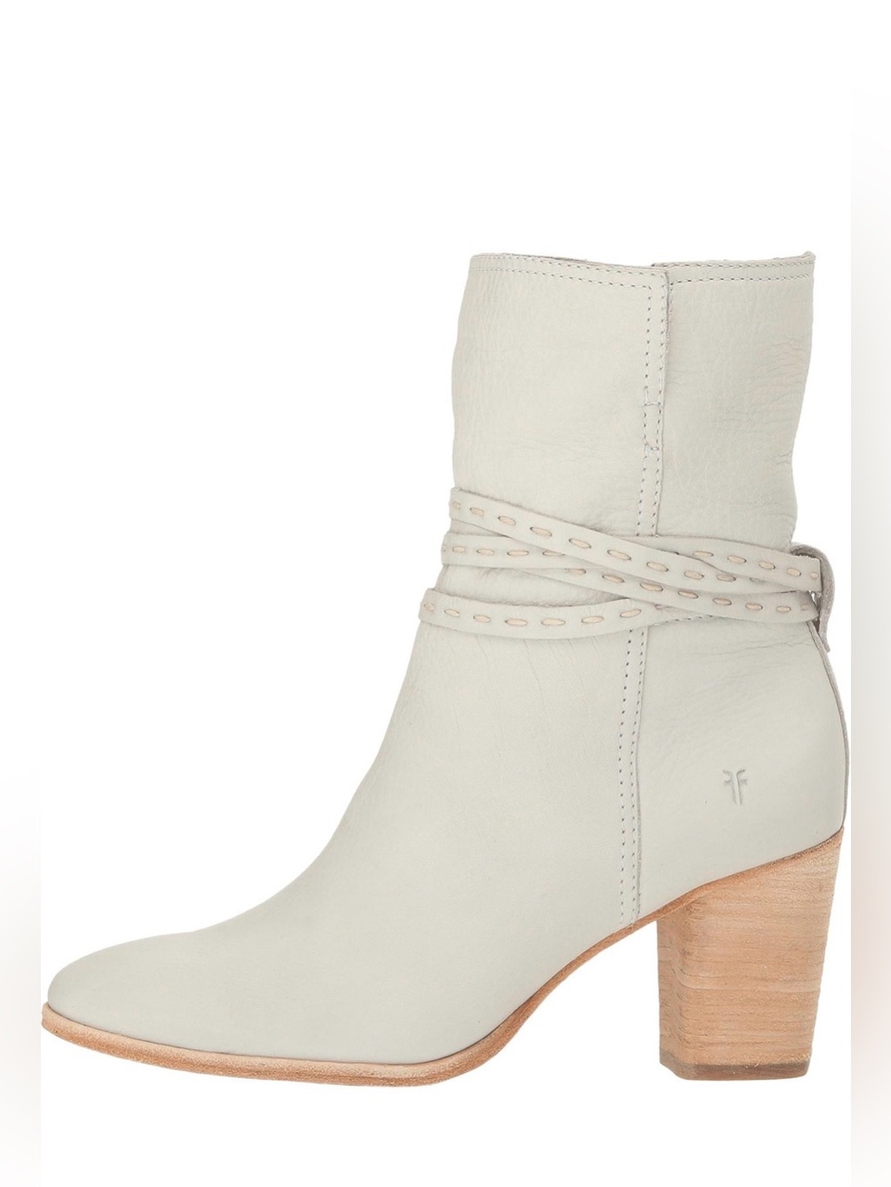 Frye Naomi Pickstitch white leather ankle boots 6 - Picture 2 of 14